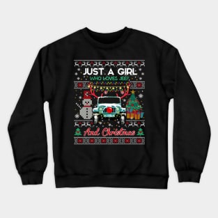 Just a girl who loves jeep and christmas Crewneck Sweatshirt